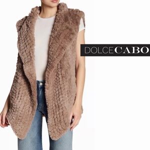 DOLCE CABO Beige Faux Fur Vest